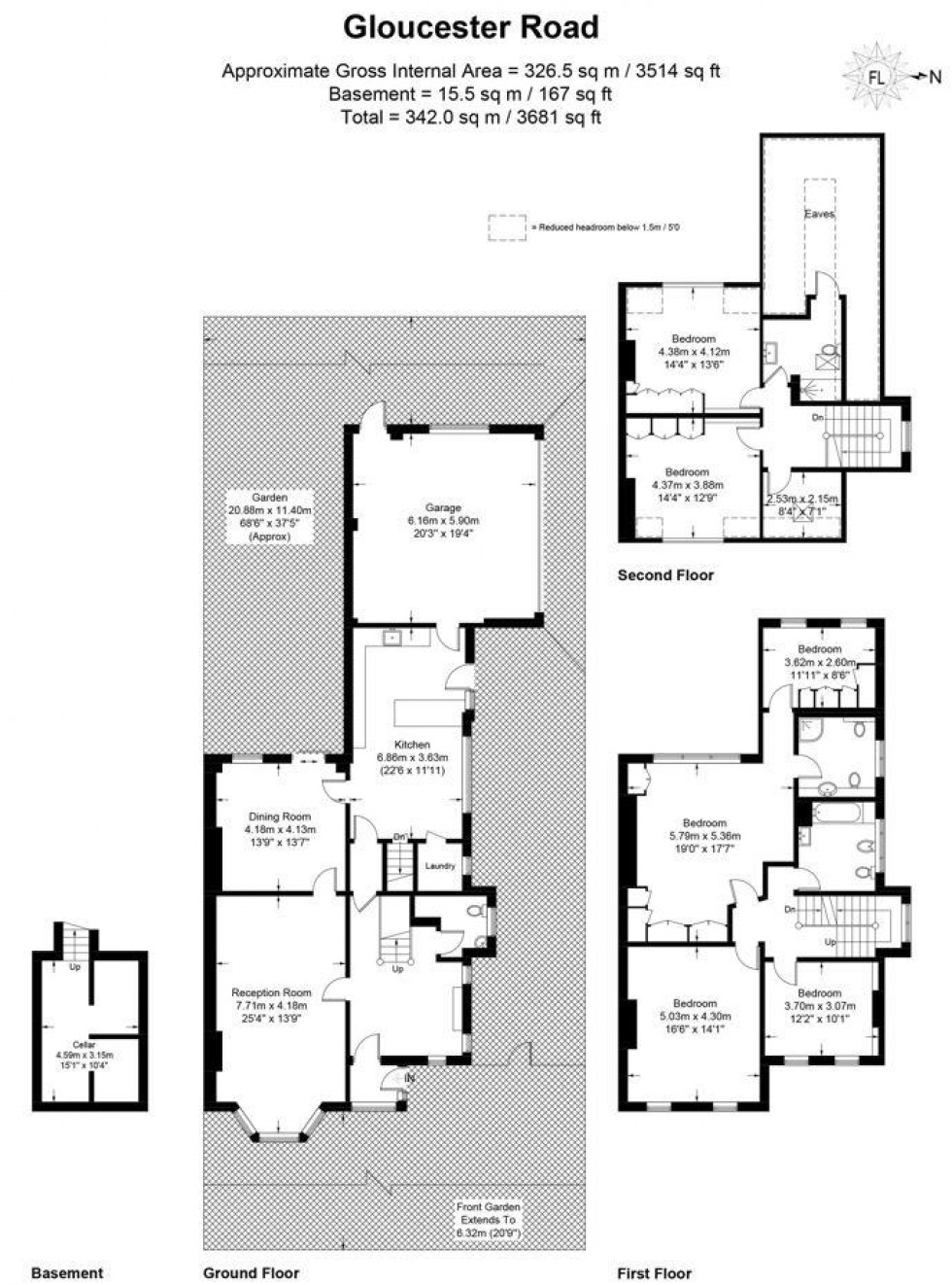 Floorplan for Gloucester Road, Teddington