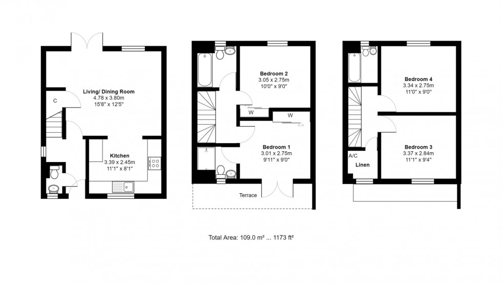 Floorplan for Longford Way, Staines-Upon-Thames