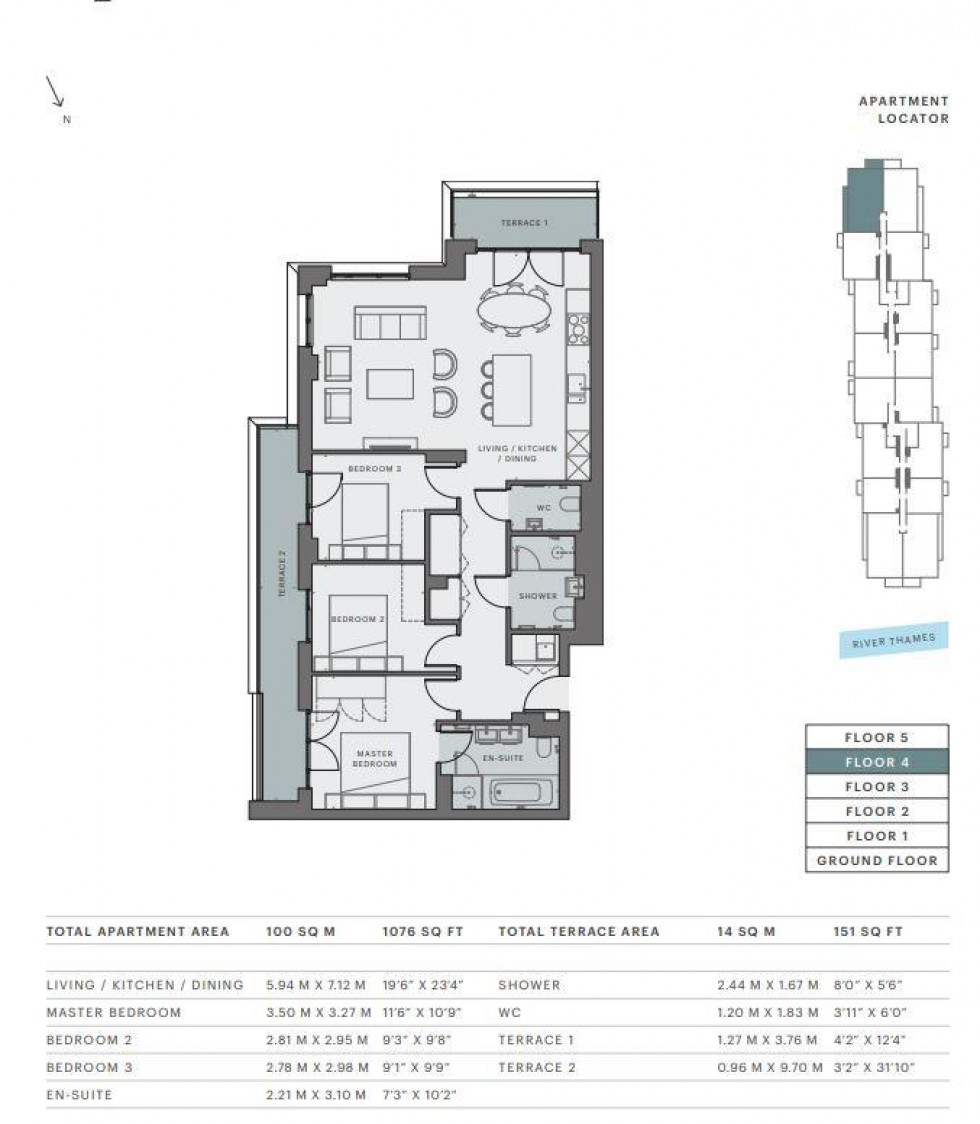 Floorplan for Teddington Riverside, Teddington