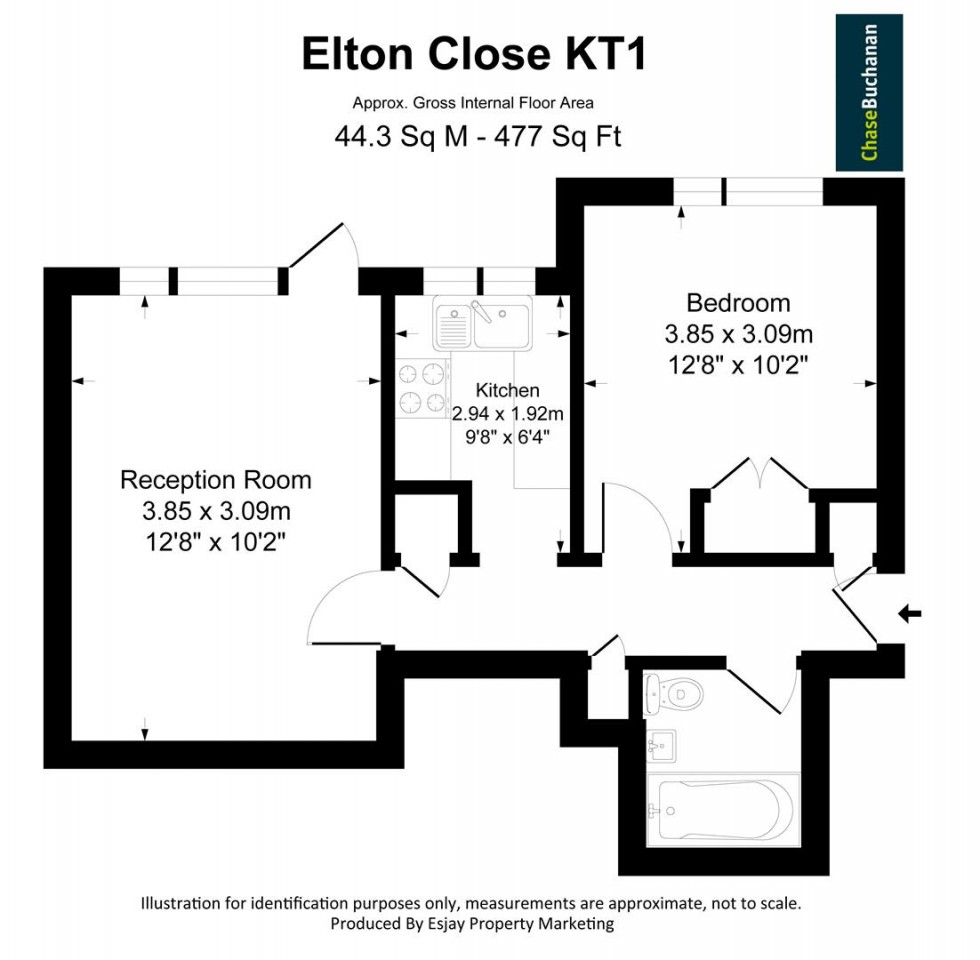 Floorplan for Elton Close, Hampton Wick