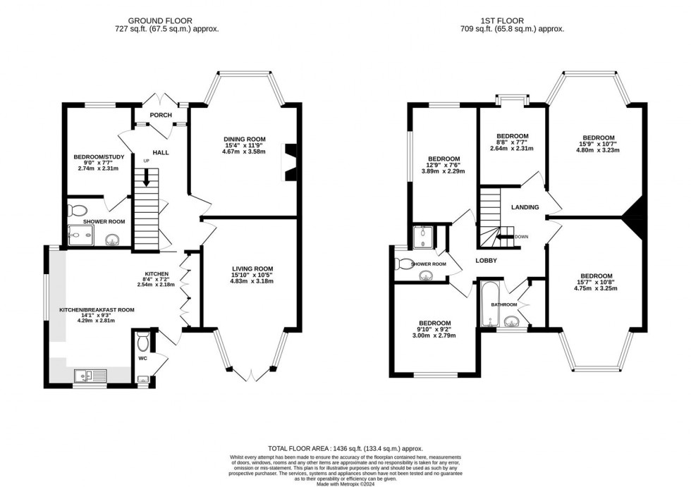 Floorplan for Redway Drive, Whitton