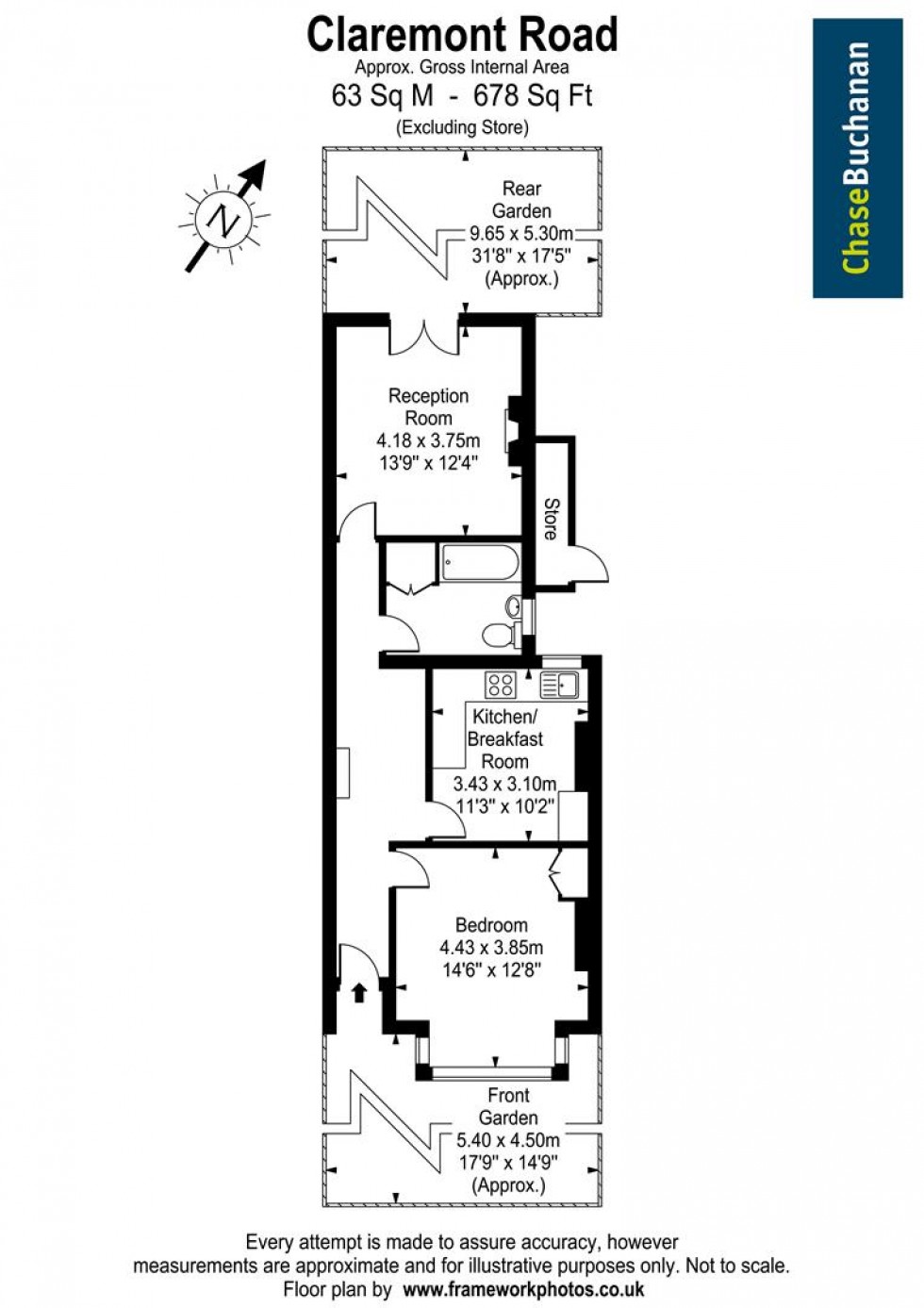 Floorplan for Claremont Road, Teddington