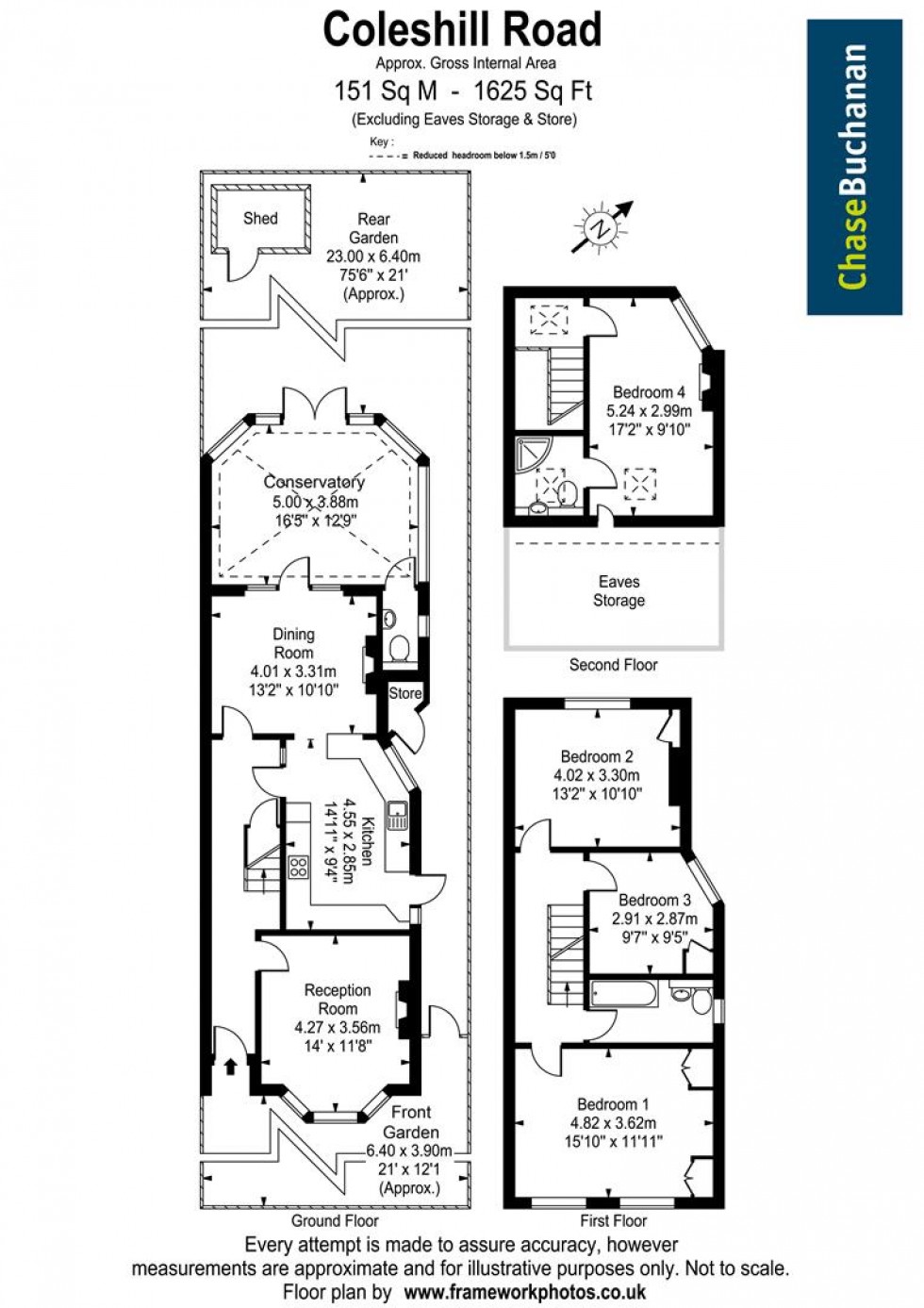 Floorplan for Coleshill Road, Teddington