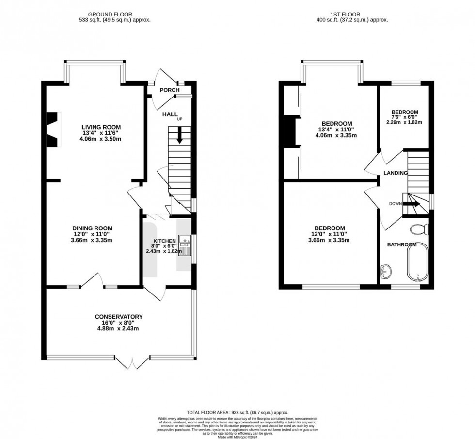 Floorplan for Conway Road, Whitton, Hounslow