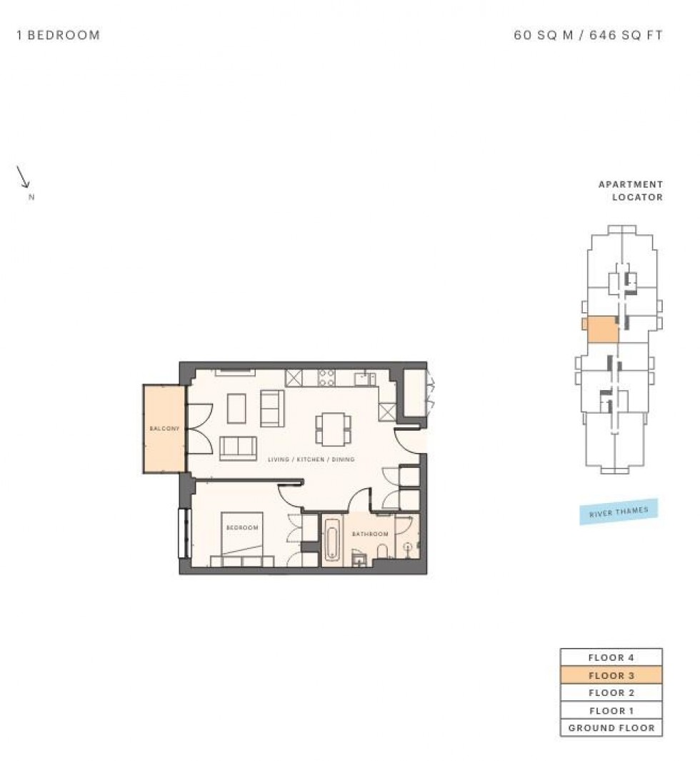 Floorplan for Pinewood Gardens, Teddington