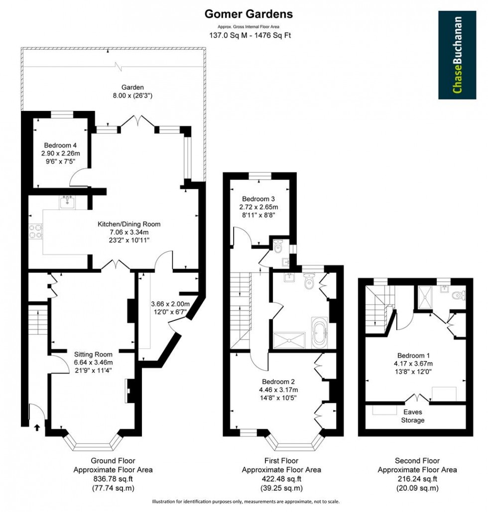 Floorplan for Gomer Gardens, Teddington