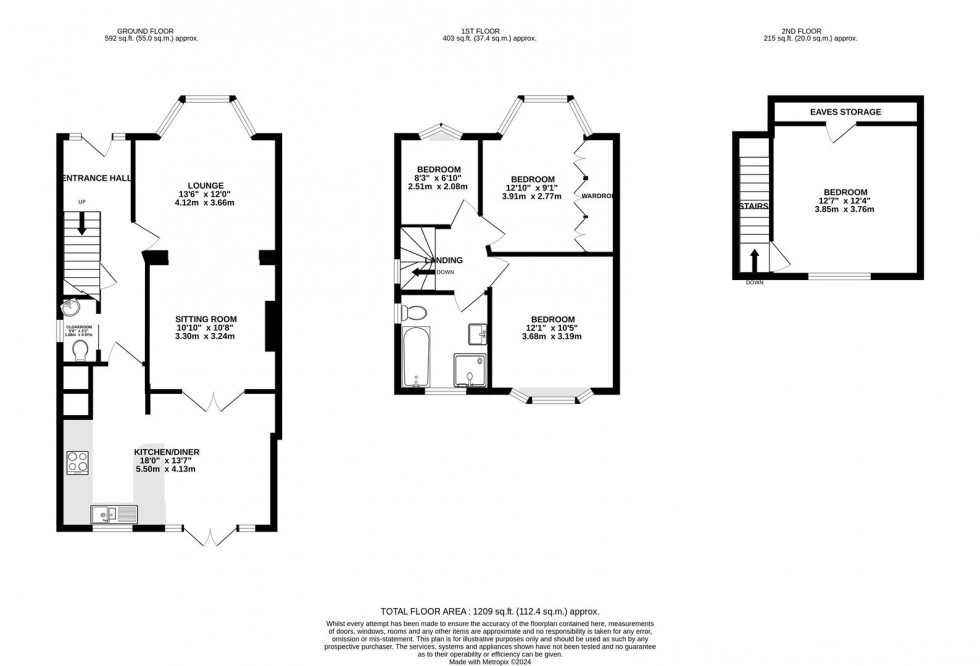 Floorplan for Crane Way, Whitton