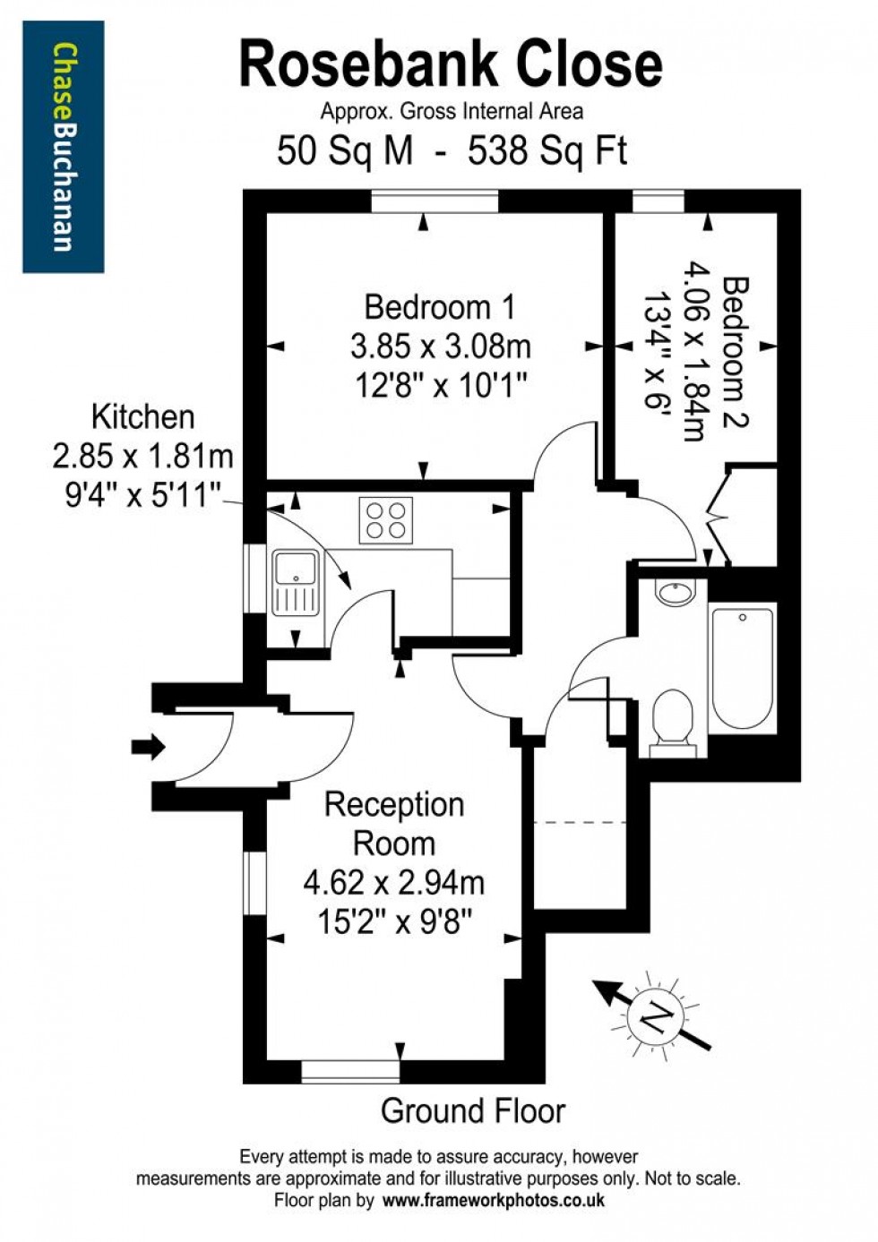 Floorplan for Rosebank Close, Teddington