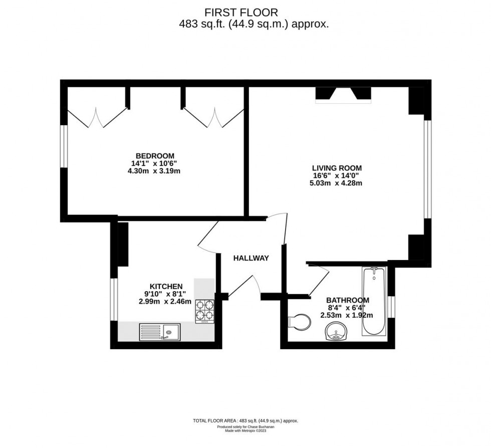 Floorplan for Coleshill Road, Teddington