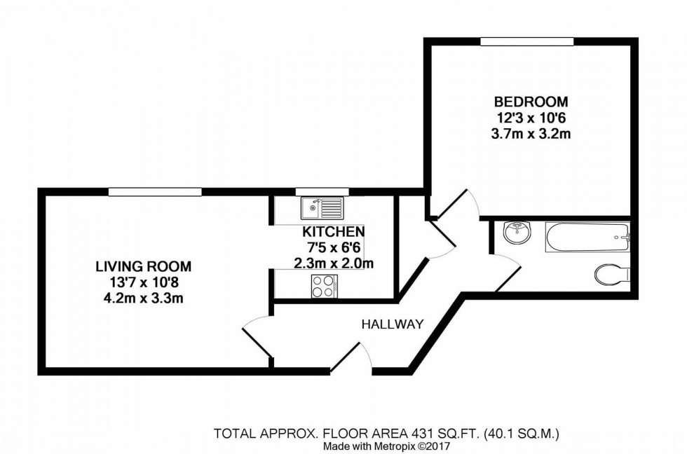 Floorplan for Stanley Road, Teddington