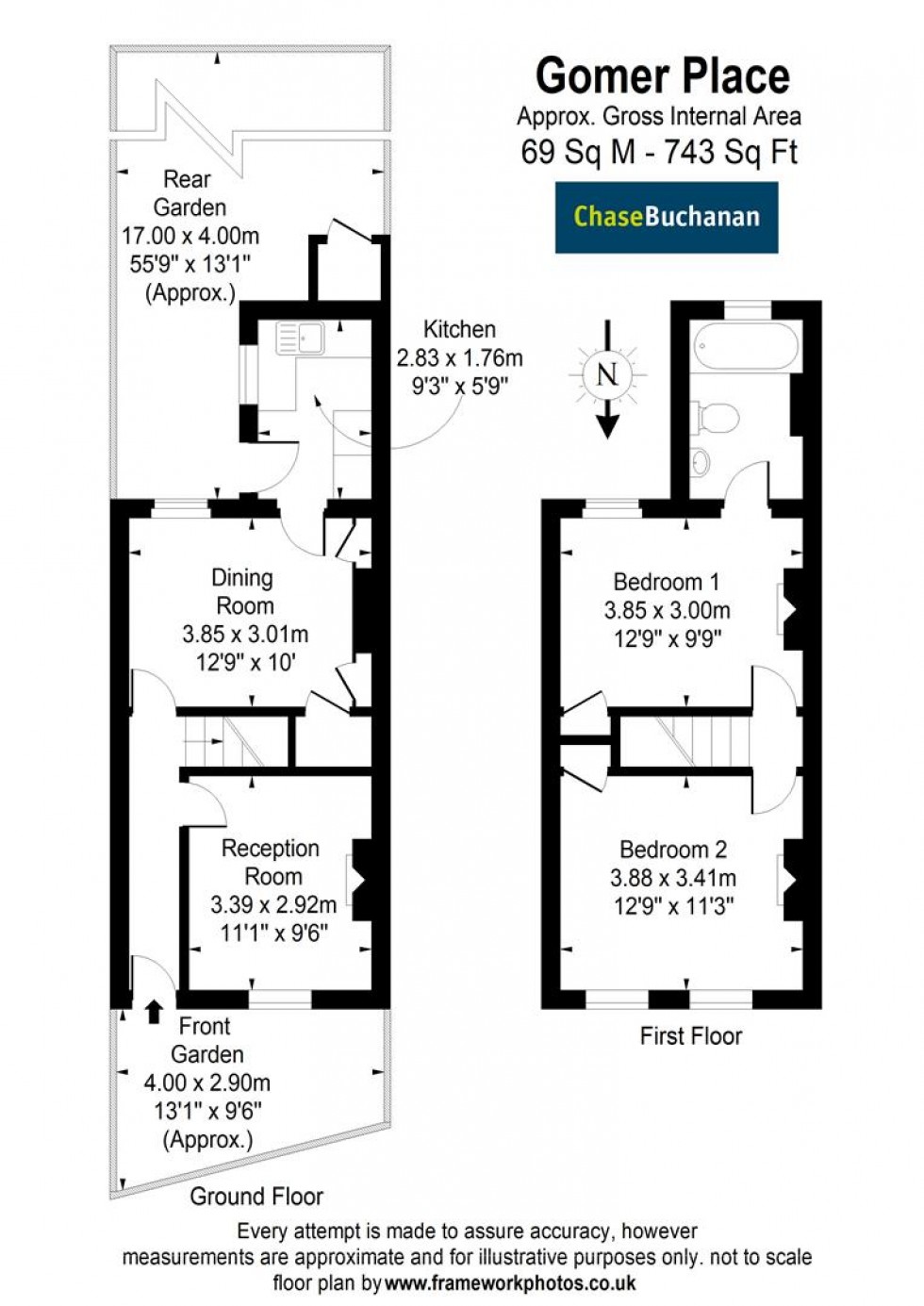 Floorplan for Gomer Place, Teddington