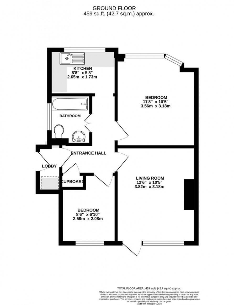 Floorplan for Bramley Close, Whitton