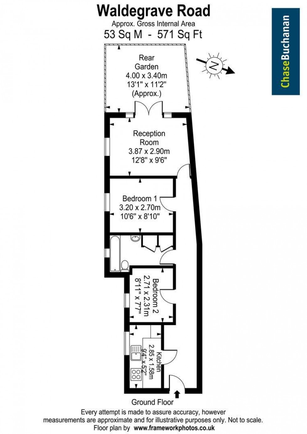 Floorplan for Waldegrave Road, Teddington