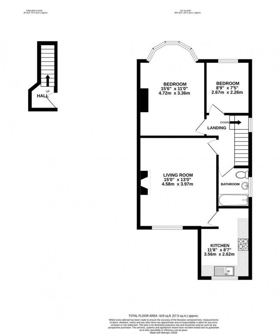 Floorplan for Whitton Waye, Whitton, Hounslow