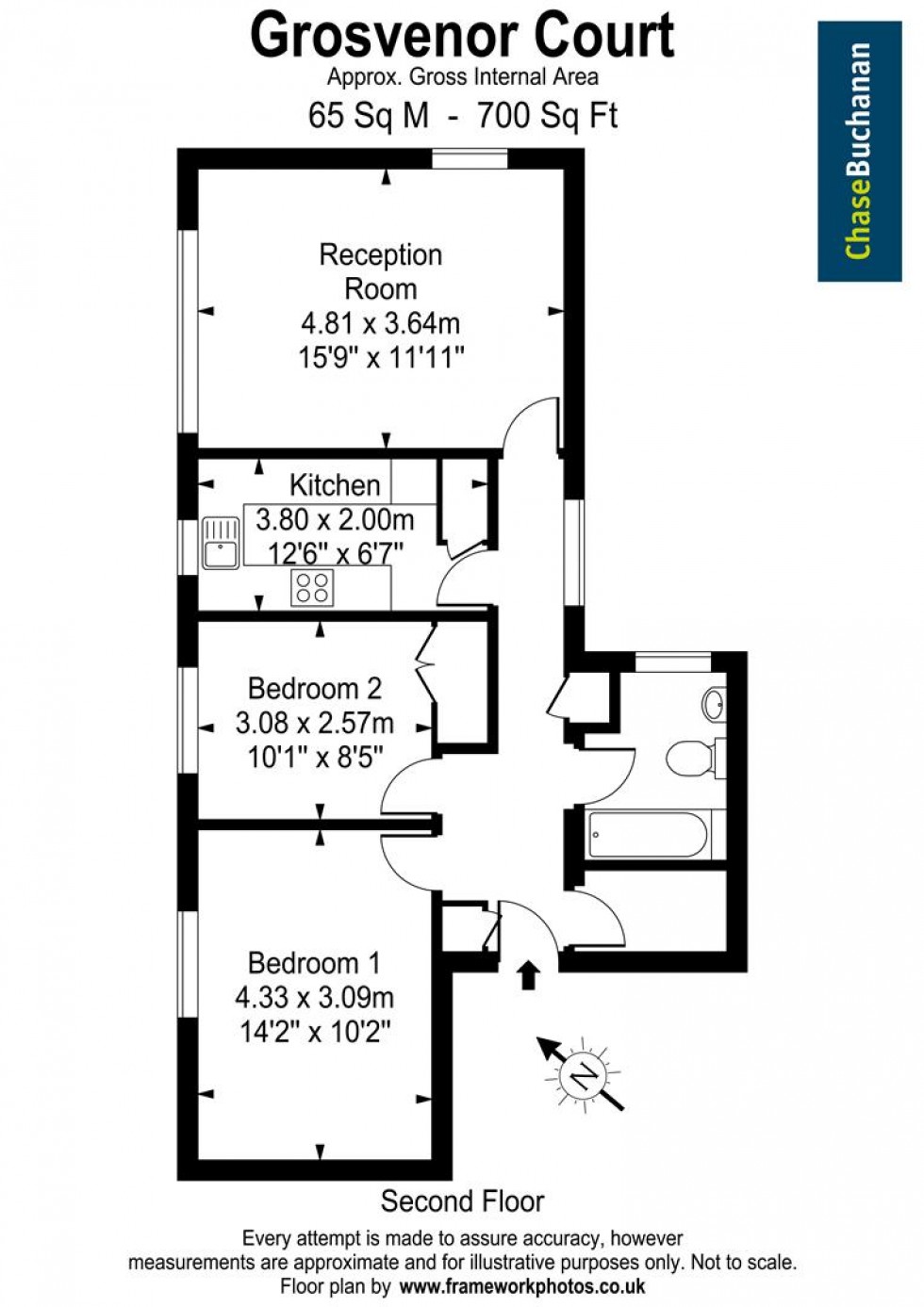 Floorplan for Fairfax Road, Teddington