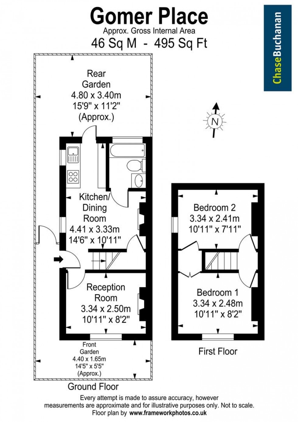 Floorplan for Gomer Place, Teddington