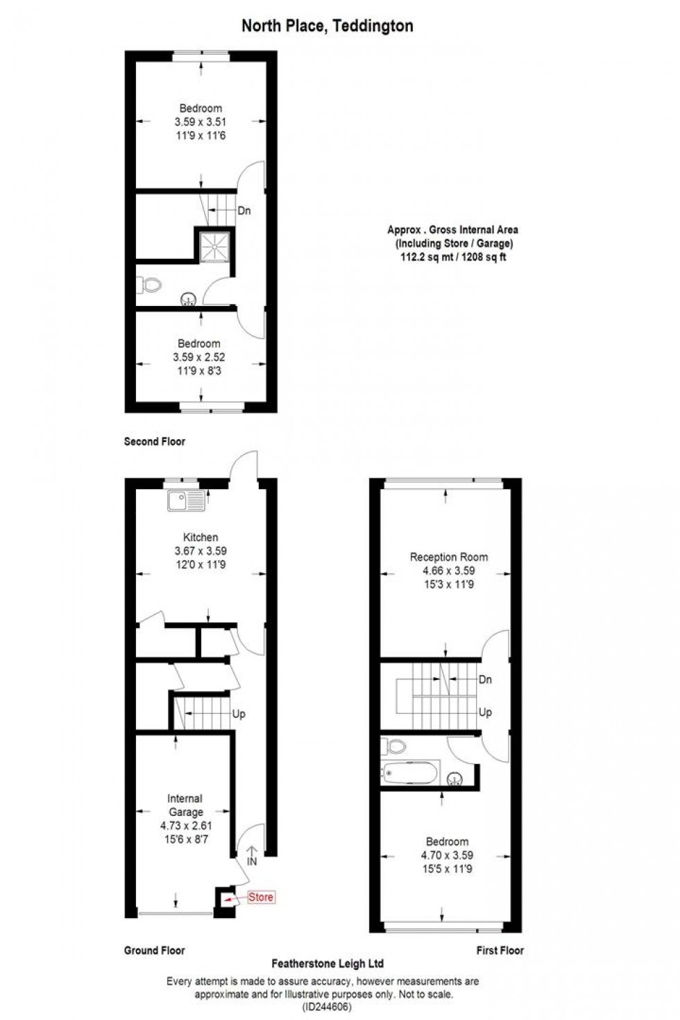 Floorplan for North Place, Teddington