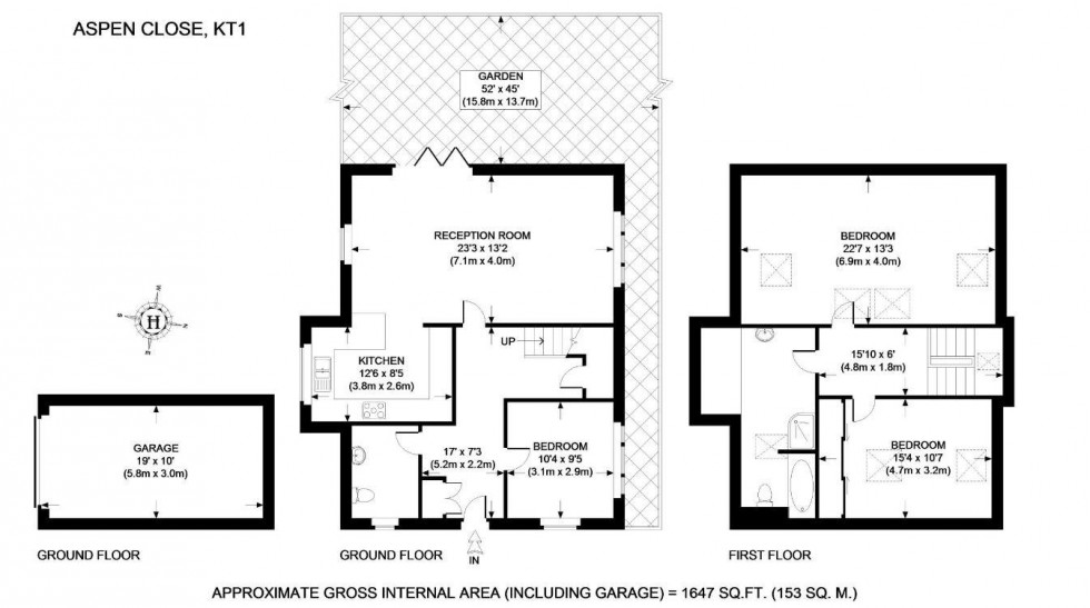 Floorplan for Aspen Close, Hampton Wick