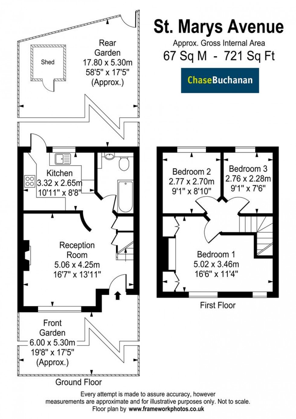 Floorplan for St. Marys Avenue, Teddington