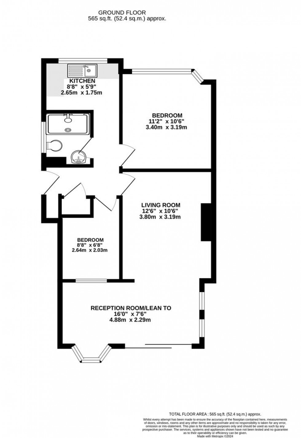 Floorplan for Bramley Close, Whitton