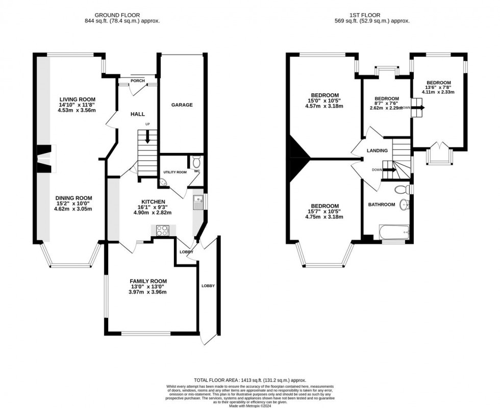 Floorplan for Bridge Way, Whitton