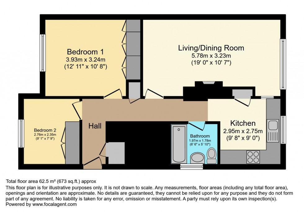 Floorplan for Nelson Road, Twickenham