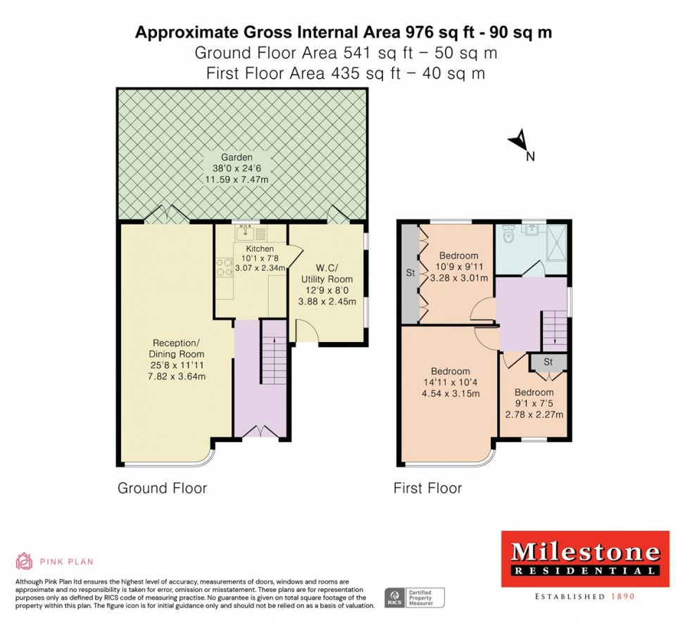 Floorplan for Helgiford Gardens, Sunbury-On-Thames